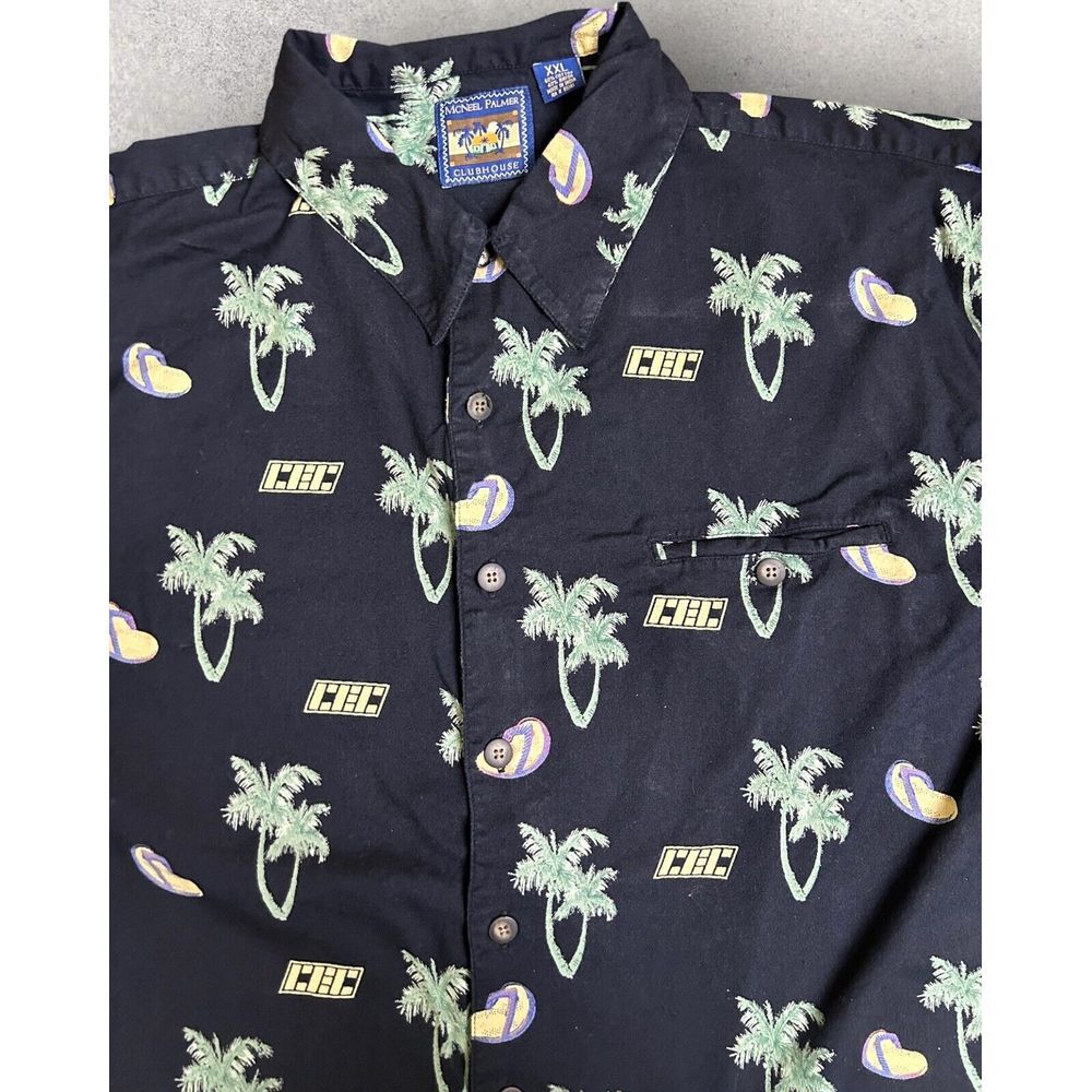 Mcneel Palmer Clubhouse Adult 2XL XXL Blue Hawaiian Button‎ Up Men